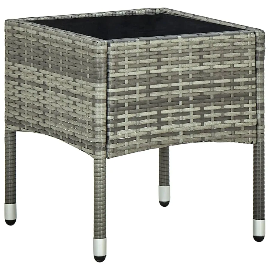 Ensemble de bistro 3 pcs avec coussins Résine tressée Gris - 2