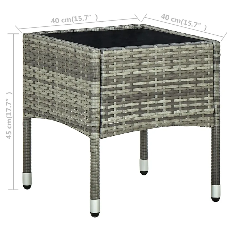 Ensemble de bistro 3 pcs avec coussins Résine tressée Gris - 8