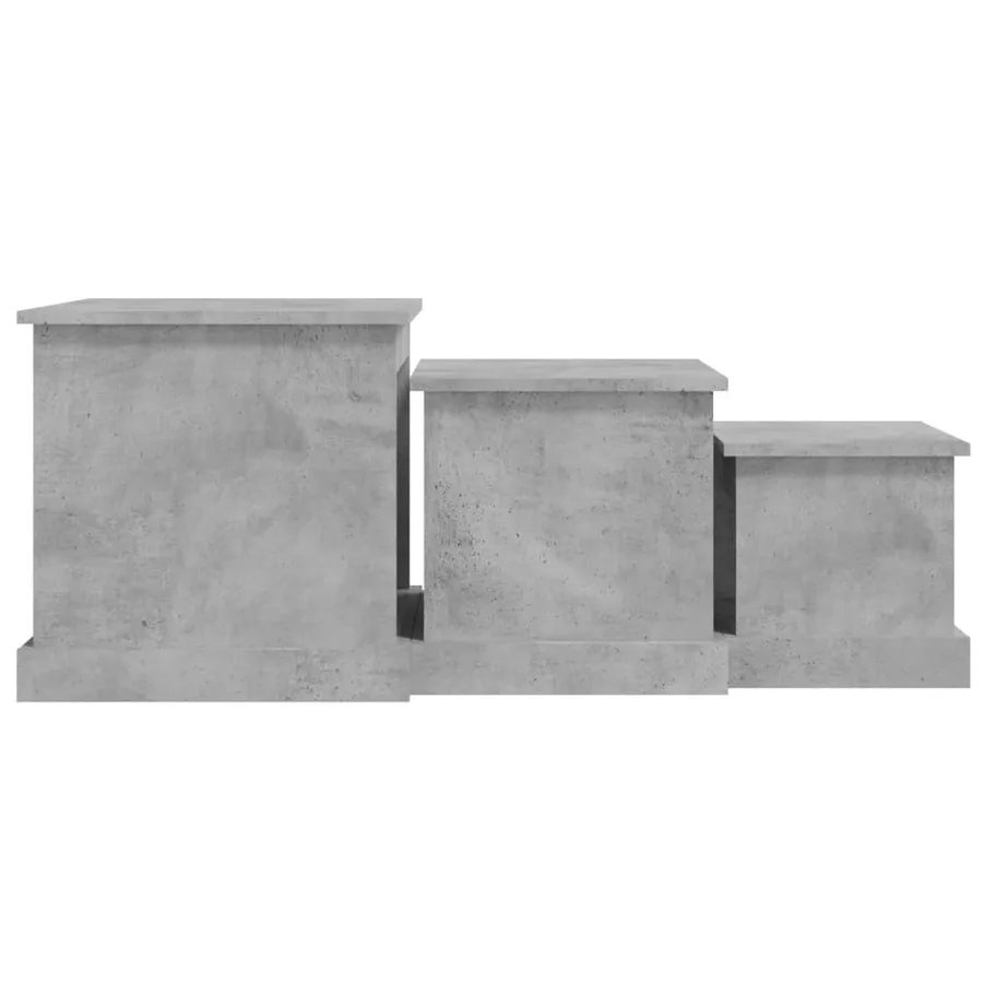 Tables basses 3 pcs gris béton bois d'ingénierie - 7