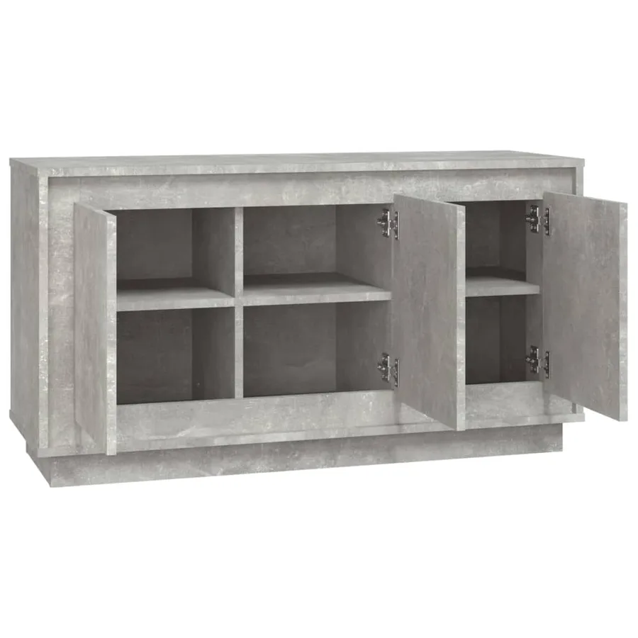 Buffet gris béton 102x35x55 cm bois d'ingénierie - 6