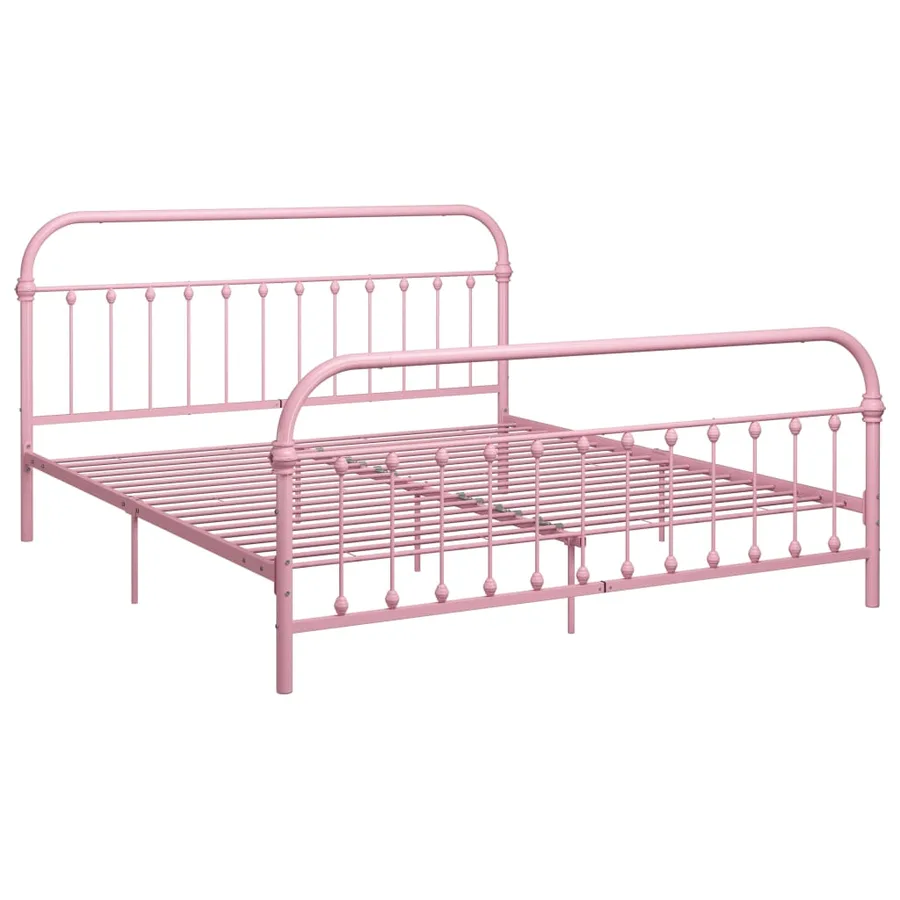 Cadre de lit sans matelas rose métal 180x200 cm - 2