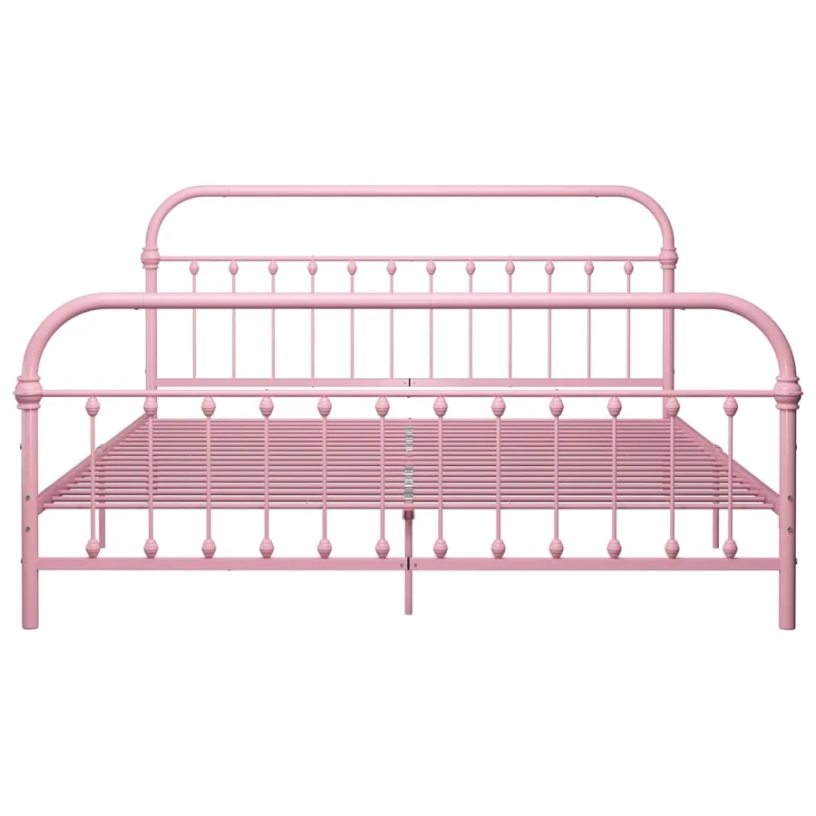 Cadre de lit sans matelas rose métal 180x200 cm - 3