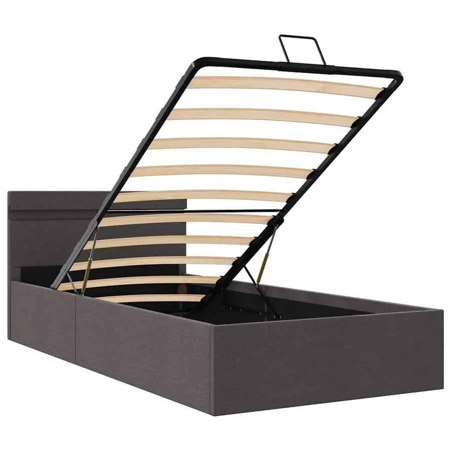 Cadre de lit à rangement hydraulique sans matelas 100x200 cm - 9