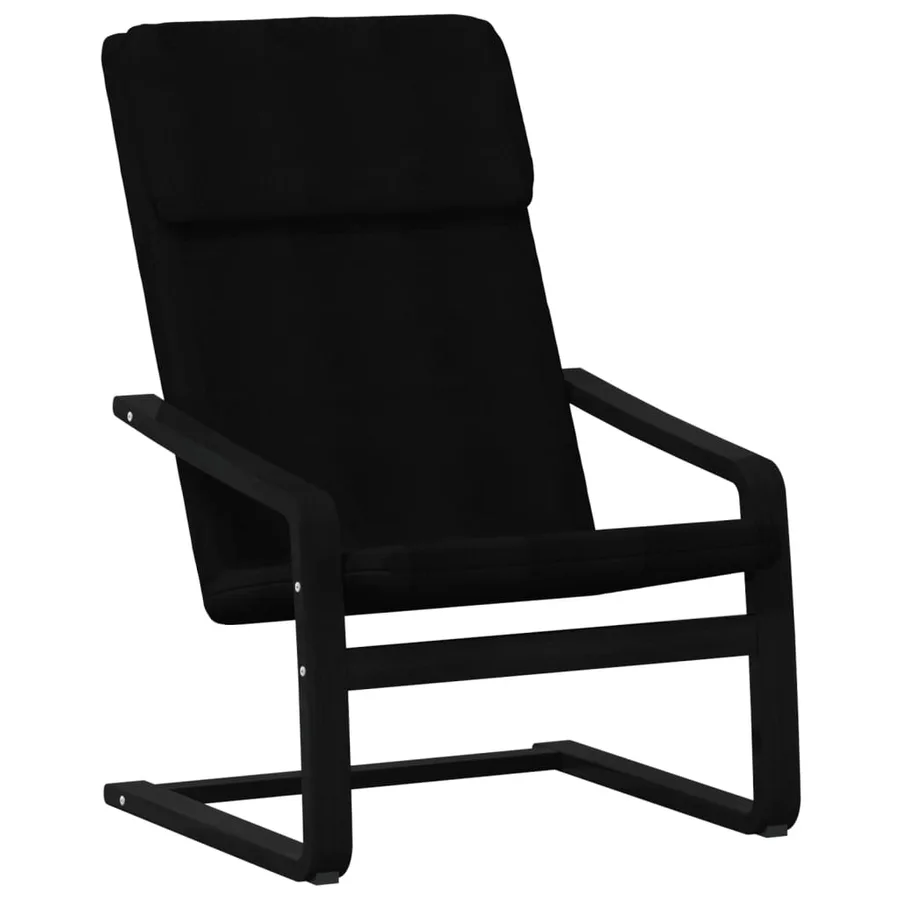 Chaise de relaxation Noir Tissu - 2