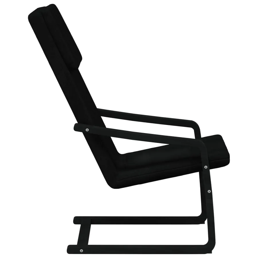 Chaise de relaxation Noir Tissu - 5