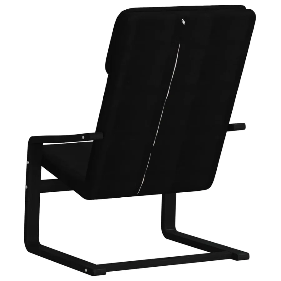 Chaise de relaxation Noir Tissu - 6