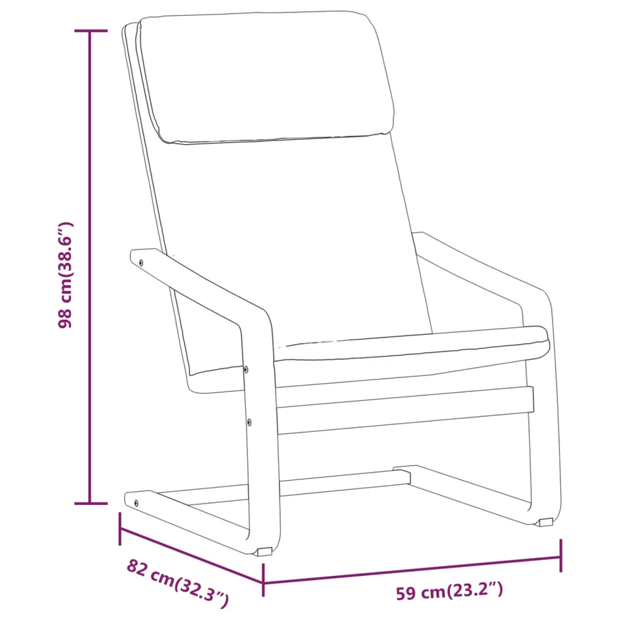 Chaise de relaxation Noir Tissu - 9