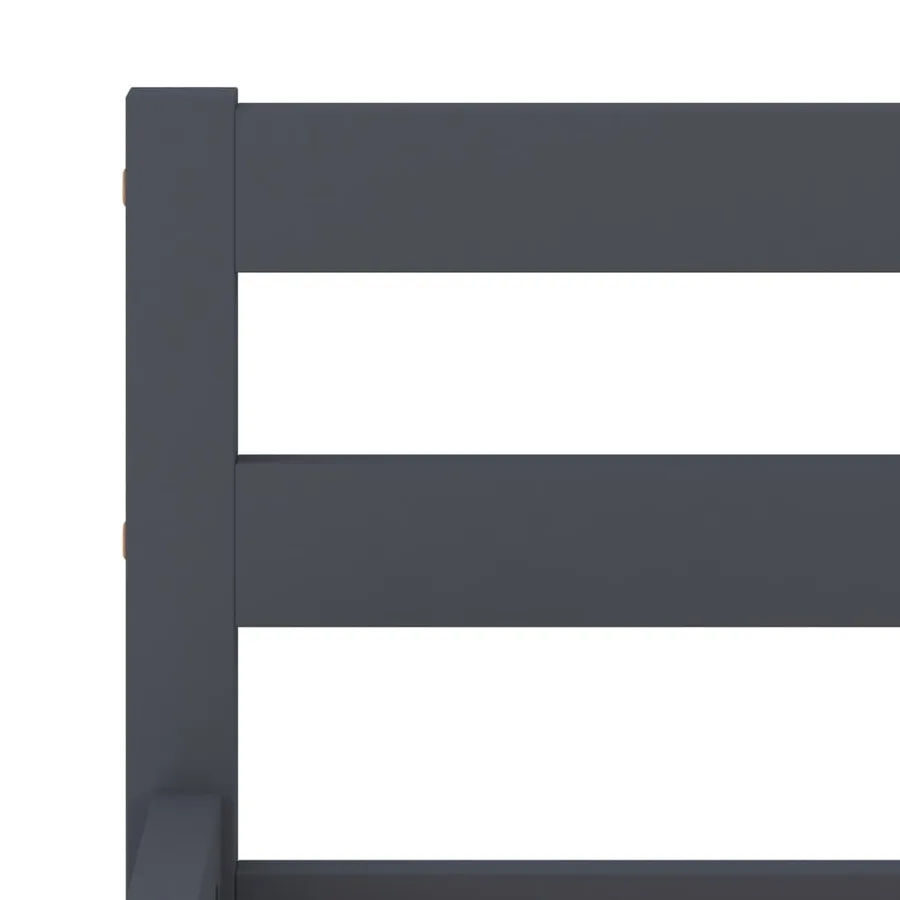 Cadre de lit sans matelas gris bois de pin massif 120x200 cm - 5