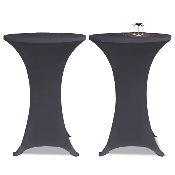 Housse de table extensible 80 cm 2 pcs Anthracite