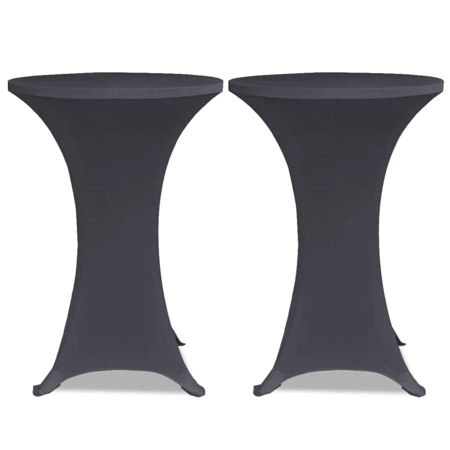 Housse de table extensible 80 cm 2 pcs Anthracite - 2