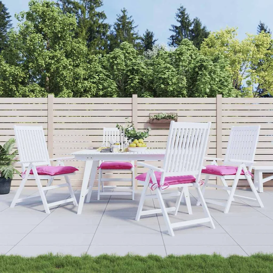 Coussins de chaise lot de 4 rose 40x40x7 cm tissu