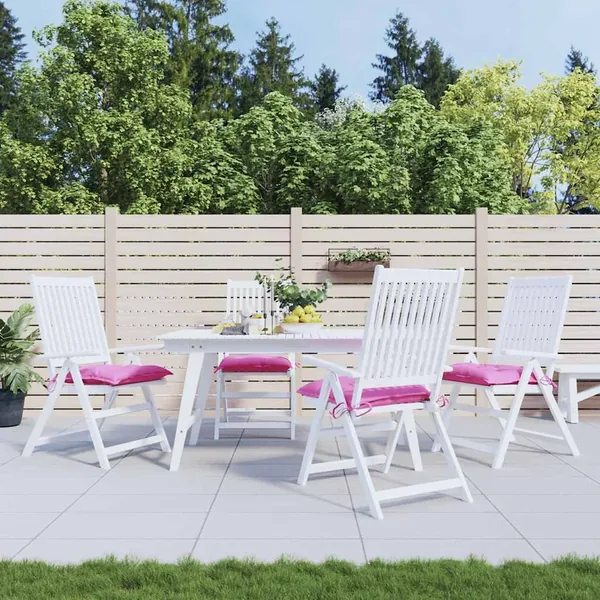 Coussins de chaise lot de 4 rose 40x40x7 cm tissu