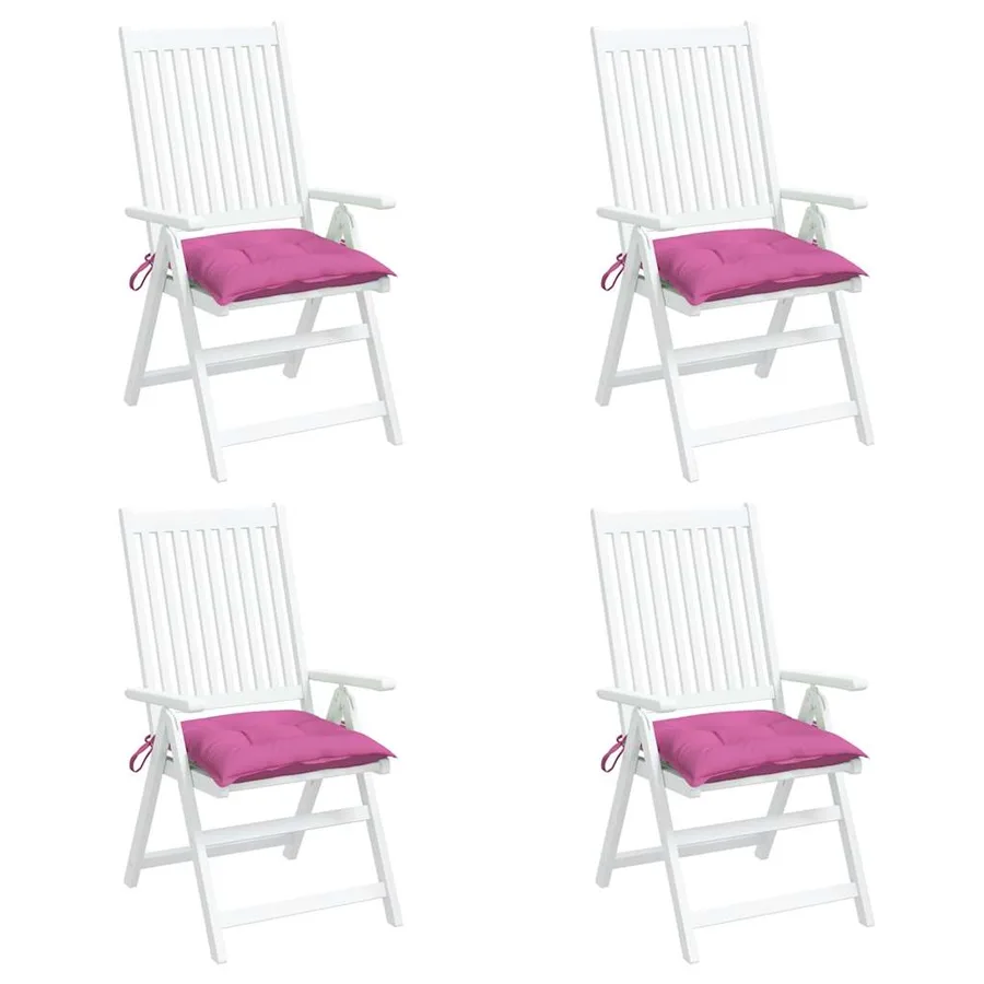 Coussins de chaise lot de 4 rose 40x40x7 cm tissu - 4