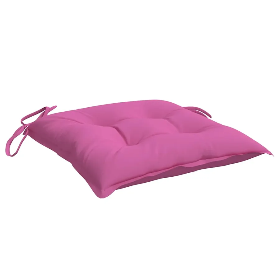 Coussins de chaise lot de 4 rose 40x40x7 cm tissu - 5