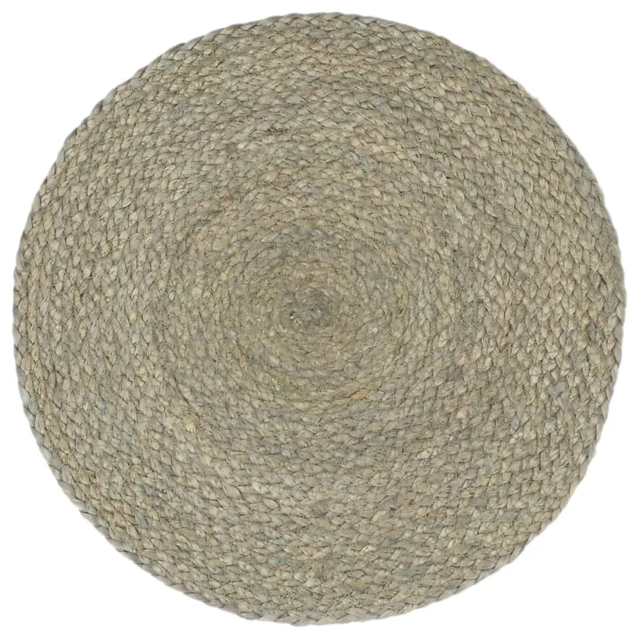 Napperons 6 pcs Gris Plain 38 cm Rond Jute - 2