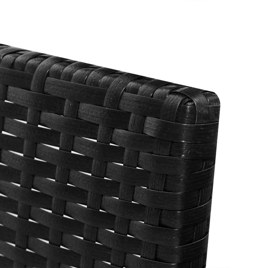 Salon de jardin 3 pcs avec coussins Résine tressée Noir - 5