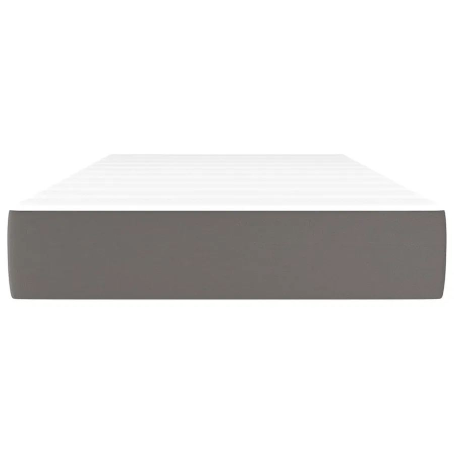 Matelas de lit à ressorts ensachés fermeté moyenne Gris 80x200x20 cm Similicuir - 3