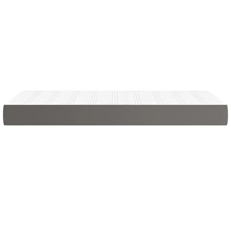 Matelas de lit à ressorts ensachés fermeté moyenne Gris 80x200x20 cm Similicuir - 4
