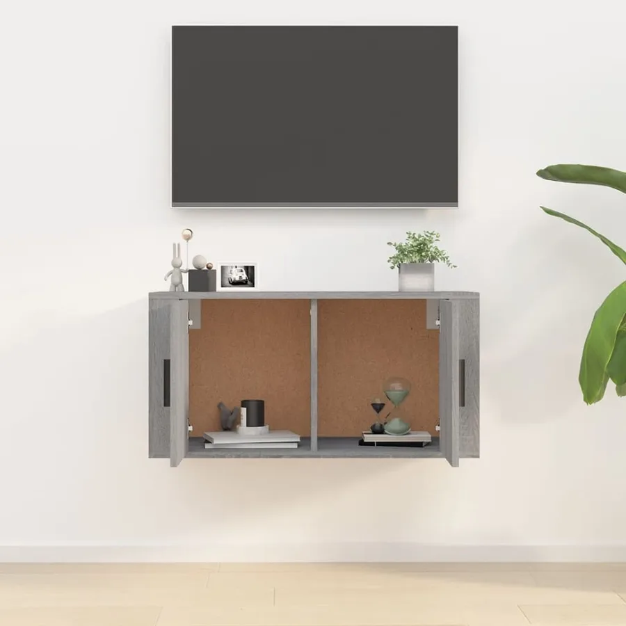 Meuble TV mural Sonoma gris 80x34,5x40 cm - 3