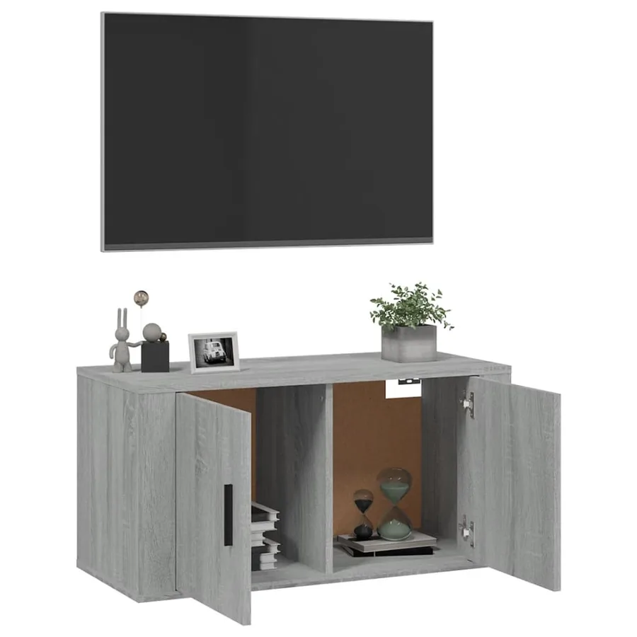 Meuble TV mural Sonoma gris 80x34,5x40 cm - 9