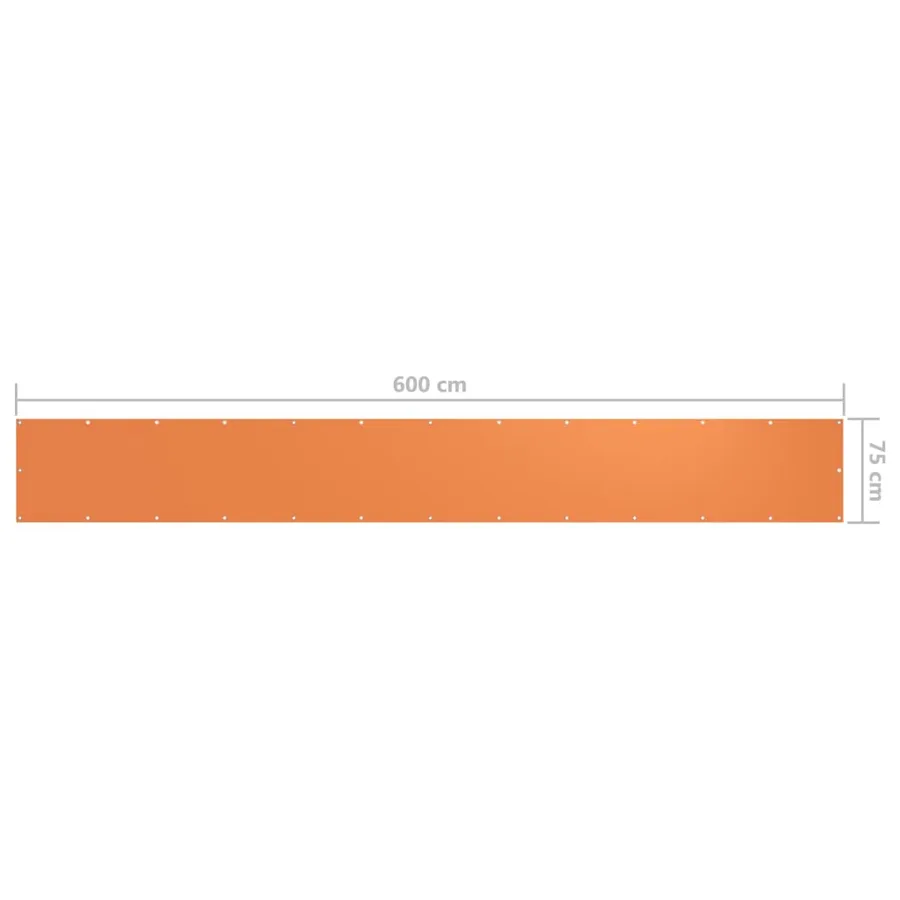 Écran de balcon Orange 75x600 cm Tissu Oxford - 5