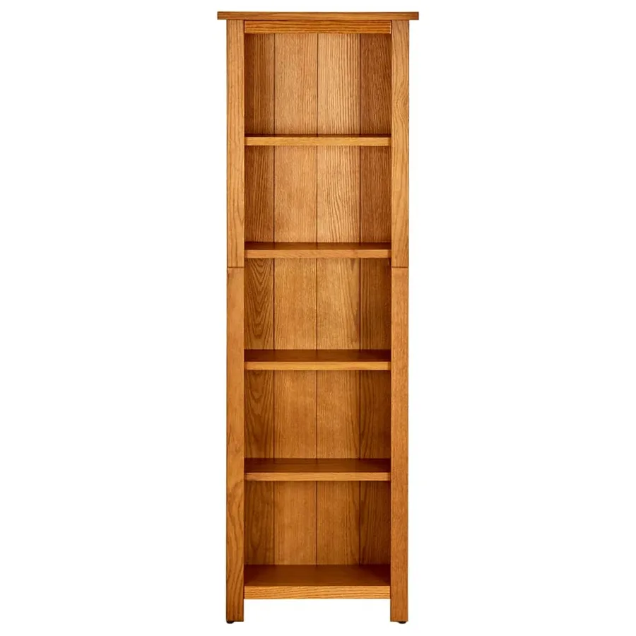 Bibliothèque à 5 étagères 45x22x140 cm Bois de chêne massif - 2