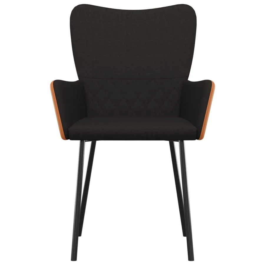 Chaises à manger lot de 2 noir tissu et similicuir - 4