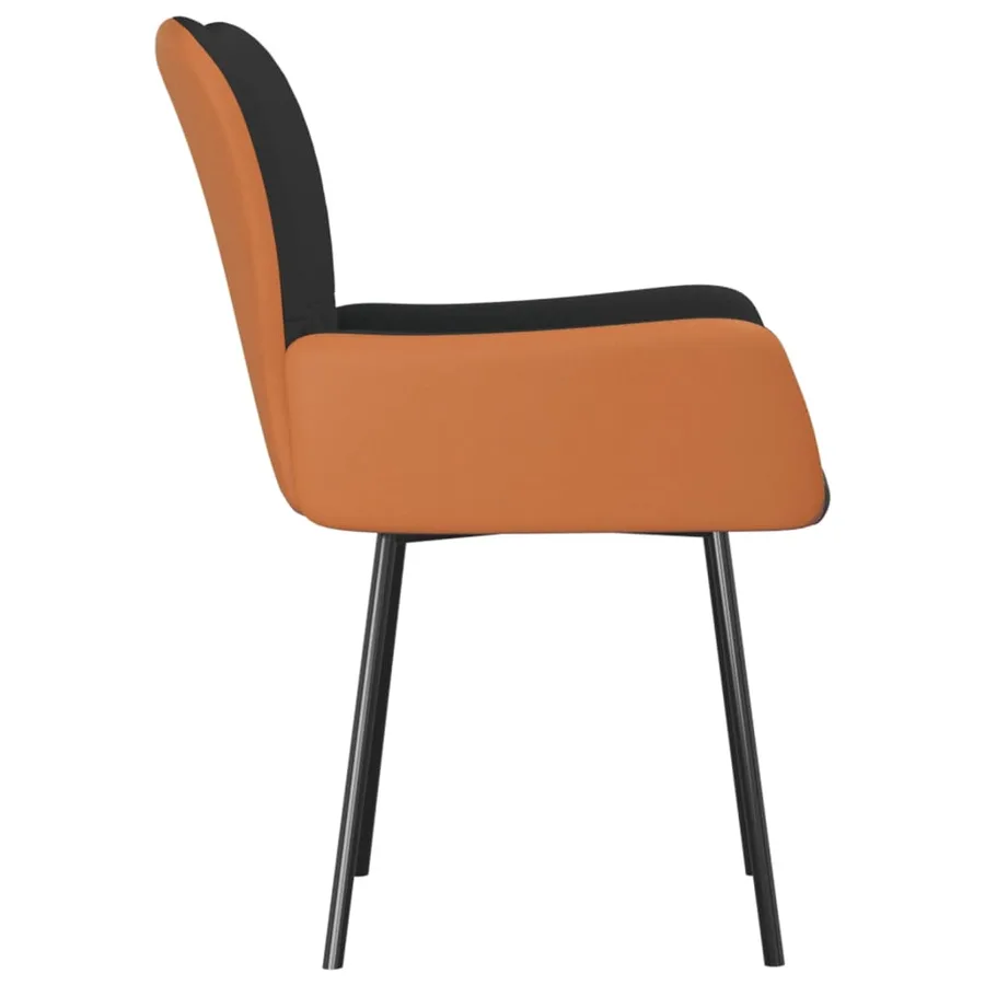 Chaises à manger lot de 2 noir tissu et similicuir - 5