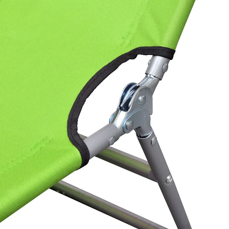 Chaise longue avec coussin de tête acier enduit de poudre vert - 5