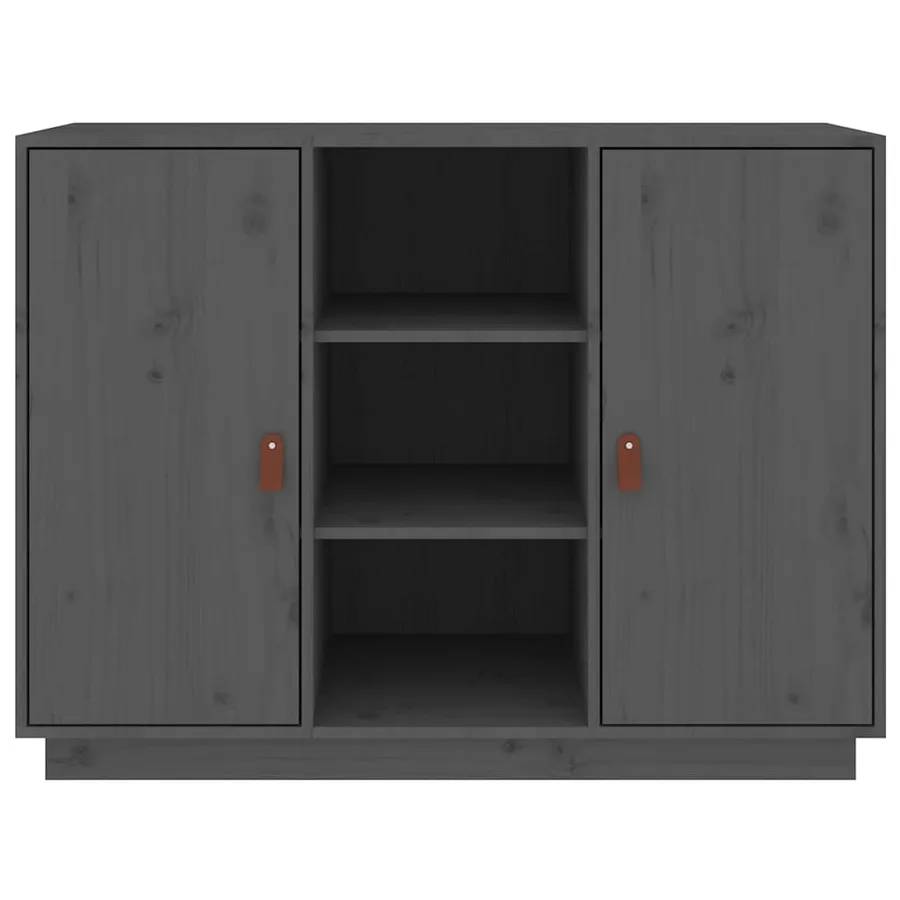 Buffet Gris 100x40x75 cm Bois massif de pin - 3