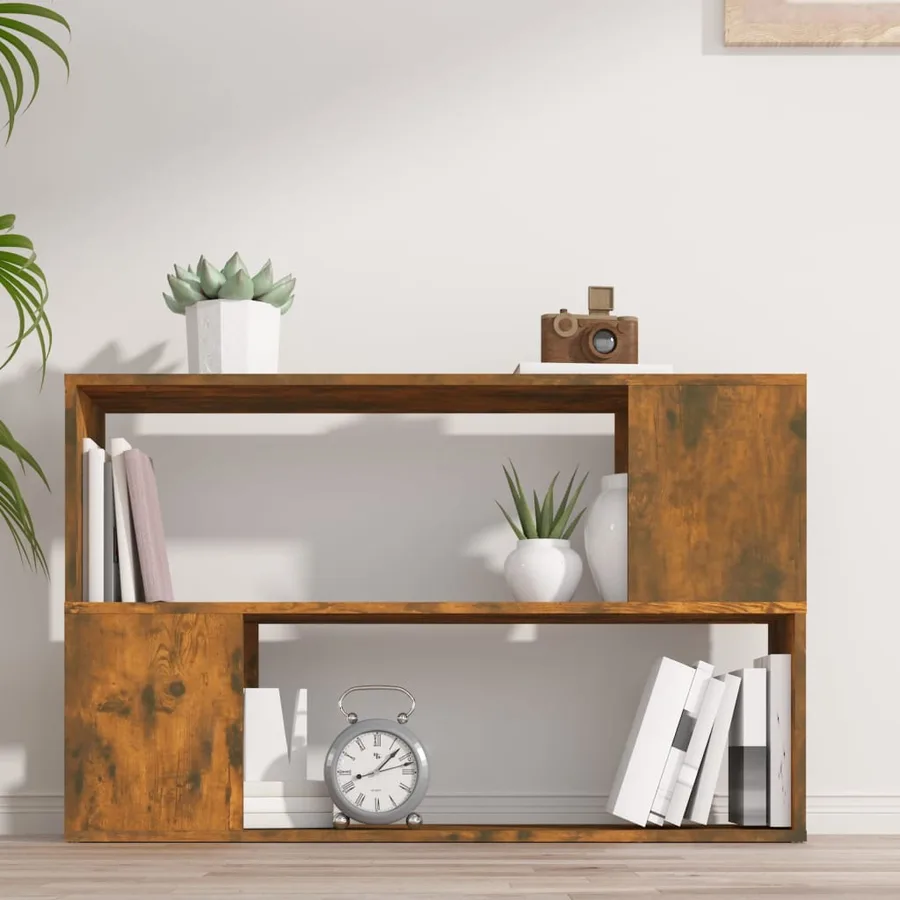 Bibliothèque Chêne fumé 100x24x63 cm Bois d'ingénierie - 3