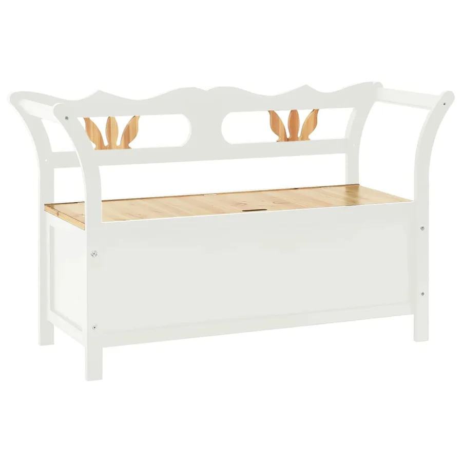 Banc Blanc 107x45x75,5 cm Bois de sapin solide - 2