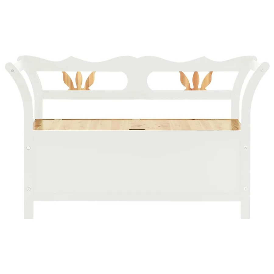 Banc Blanc 107x45x75,5 cm Bois de sapin solide - 3