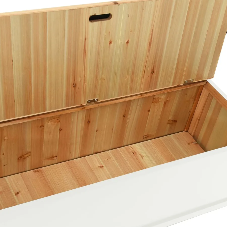 Banc Blanc 107x45x75,5 cm Bois de sapin solide - 8