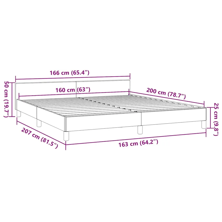 Cadre de lit avec tête de lit sans matelas crème 160x200 cm - 9