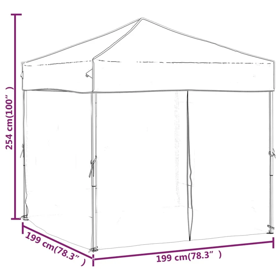 Tente de réception pliable avec parois Bleu 2x2 m - 9