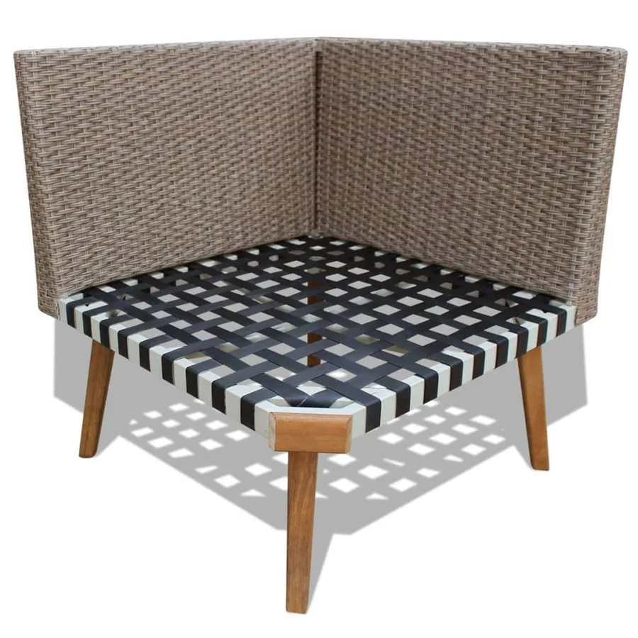 Salon de jardin 4 pcs avec coussins Résine tressée Gris - 7