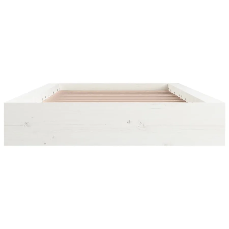 Cadre de lit sans matelas blanc 90x190 cm bois massif - 4
