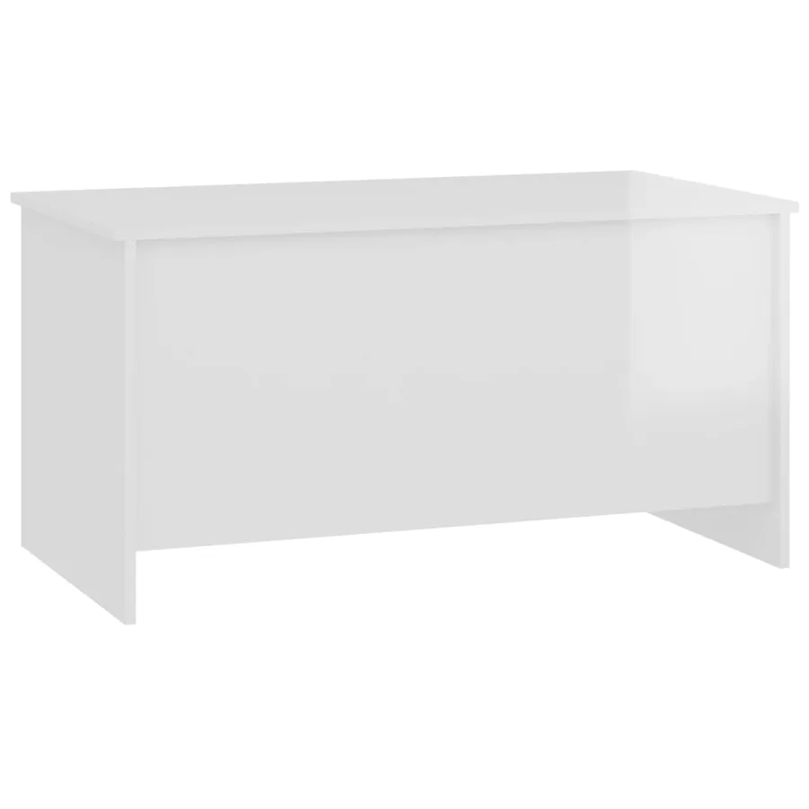 Table basse blanc brillant 102x55,5x52,5 cm bois d'ingénierie - 3