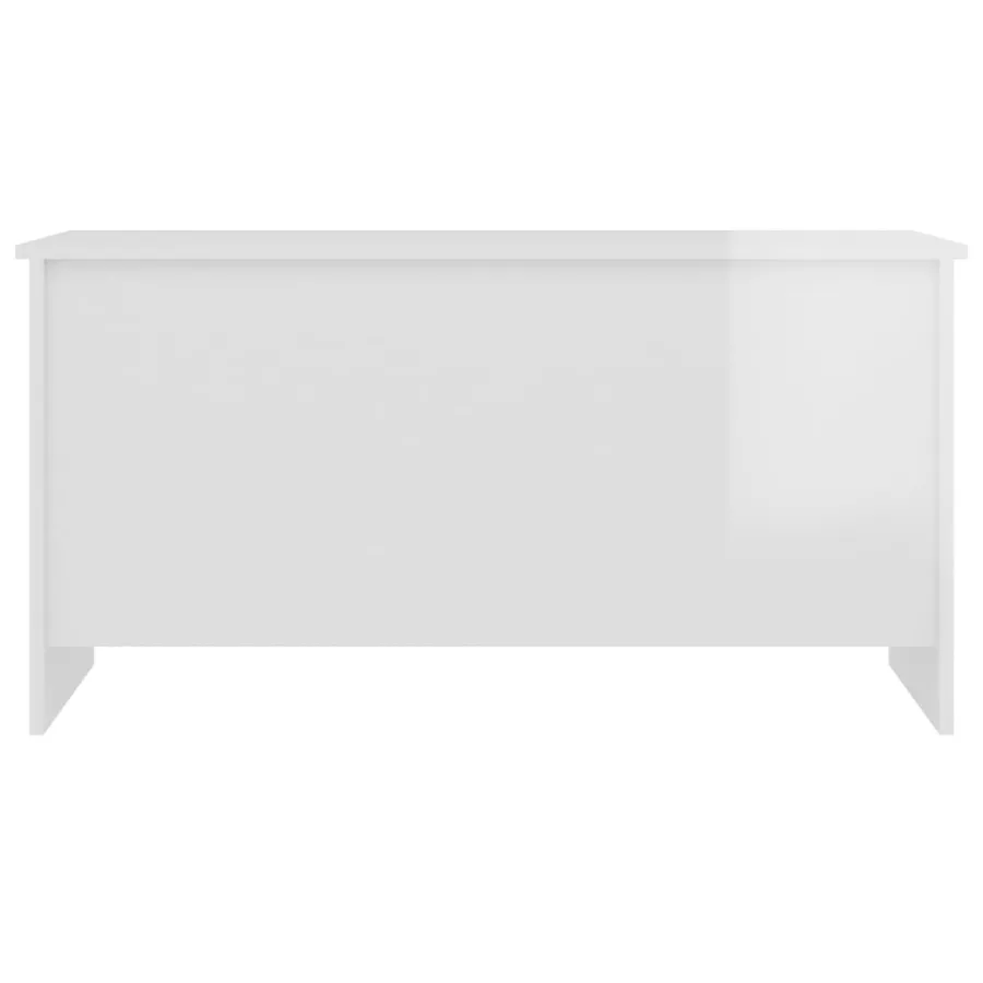 Table basse blanc brillant 102x55,5x52,5 cm bois d'ingénierie - 4