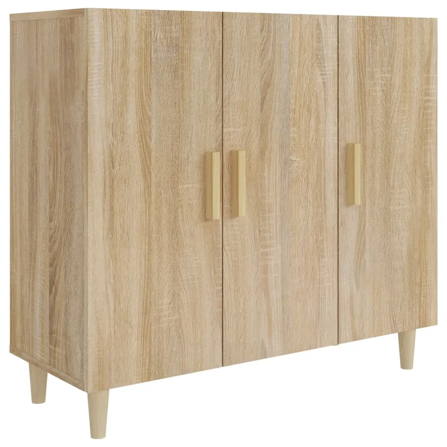 Buffet chêne sonoma 90x34x80 cm bois d'ingénierie - 2