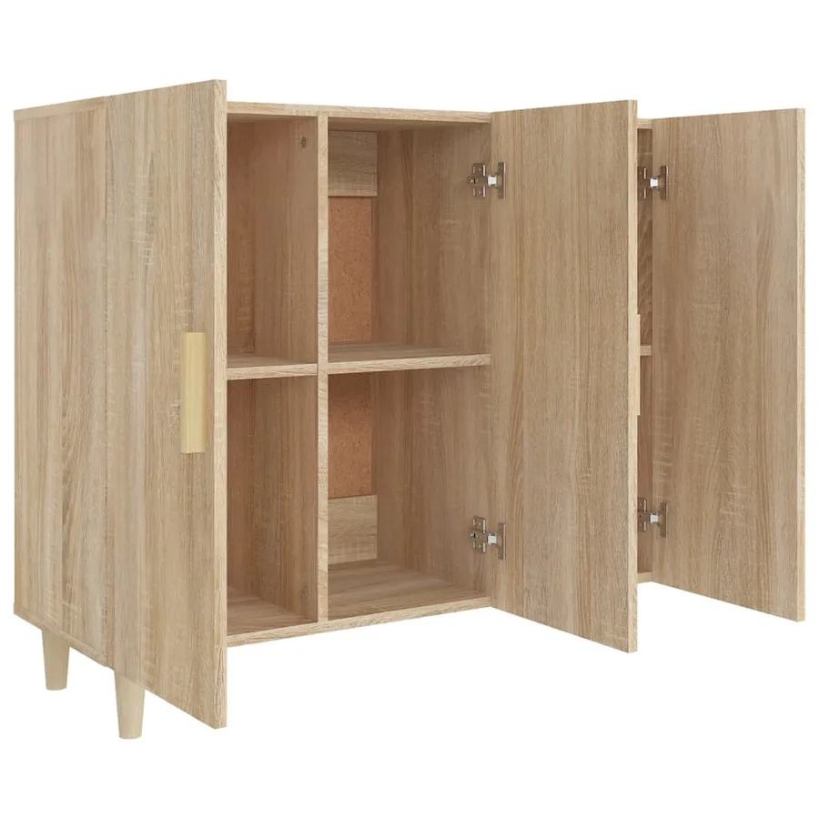 Buffet chêne sonoma 90x34x80 cm bois d'ingénierie - 4