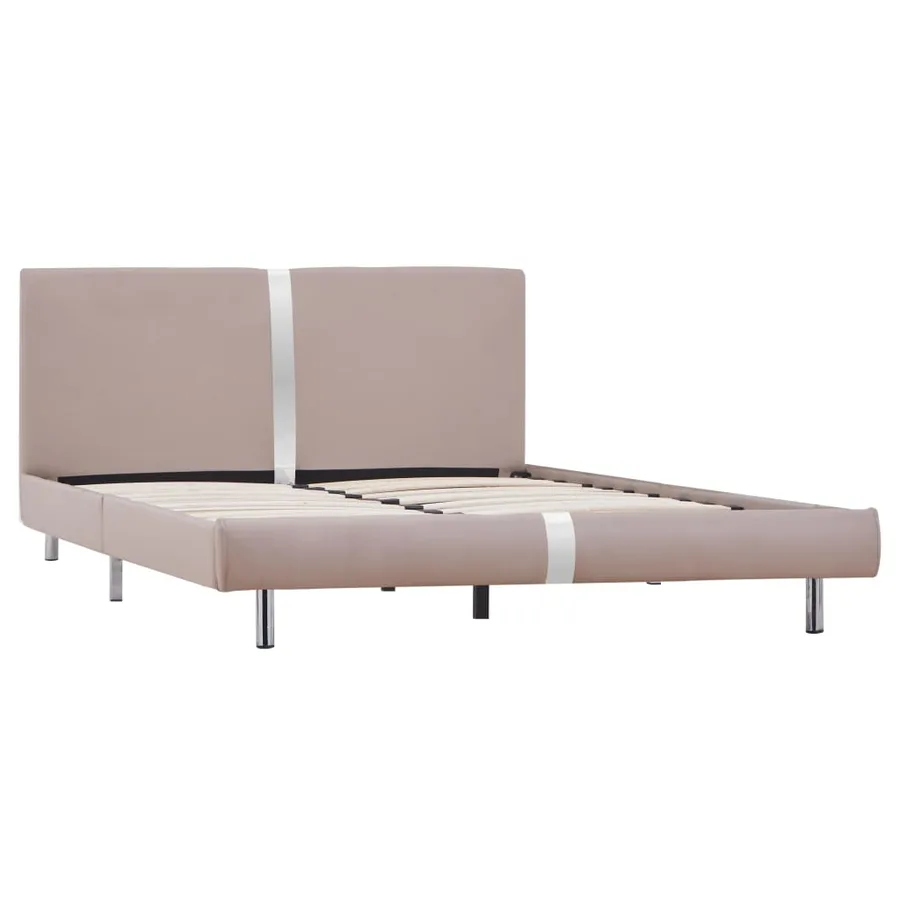 Cadre de lit sans matelas cappuccino similicuir 140x200 cm - 2
