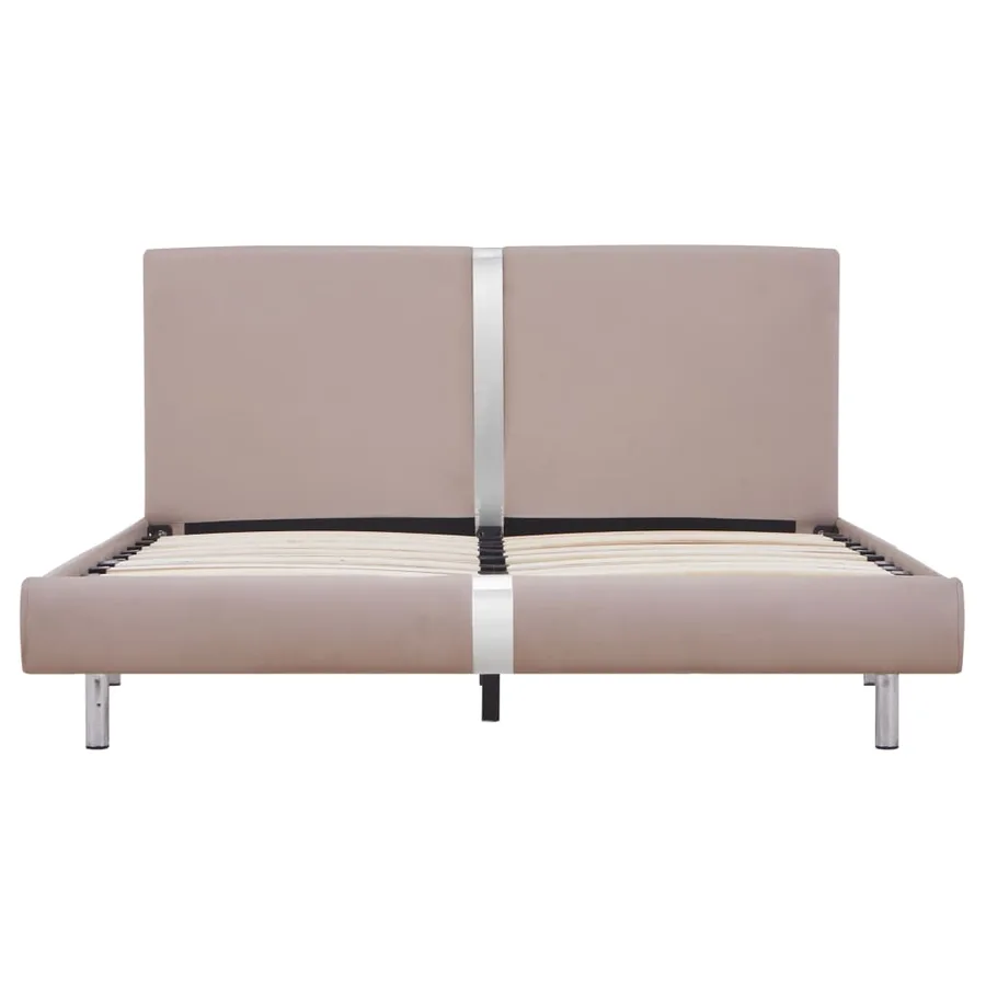 Cadre de lit sans matelas cappuccino similicuir 140x200 cm - 3