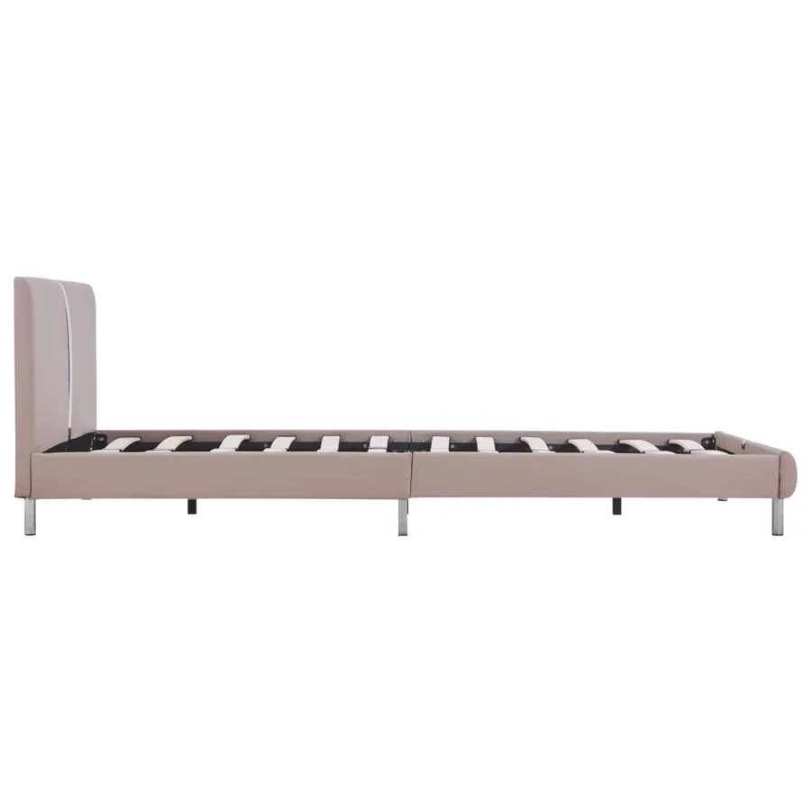 Cadre de lit sans matelas cappuccino similicuir 140x200 cm - 4