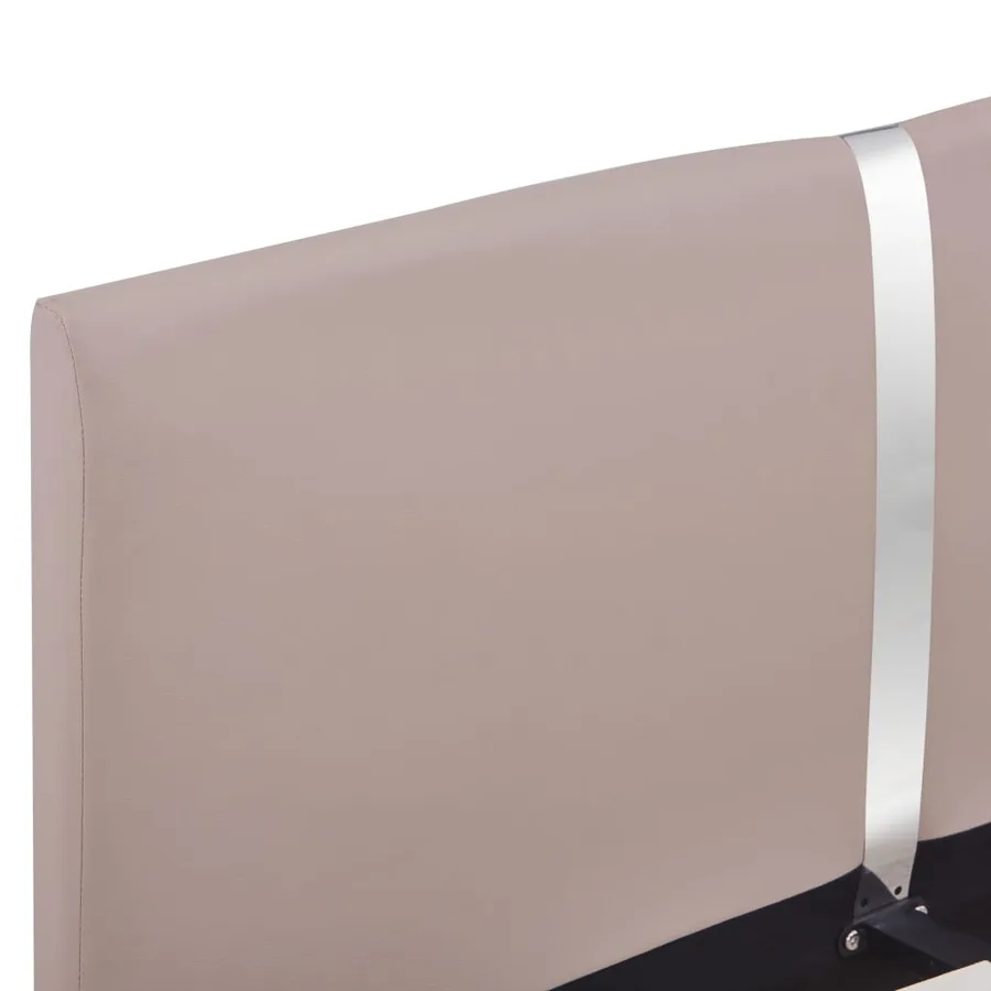 Cadre de lit sans matelas cappuccino similicuir 140x200 cm - 5