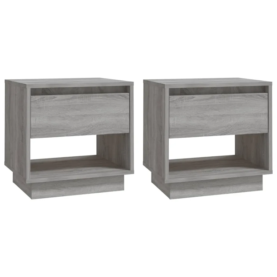 Tables de chevet 2 pcs Sonoma gris 45x34x44cm Bois d'ingénierie - 2