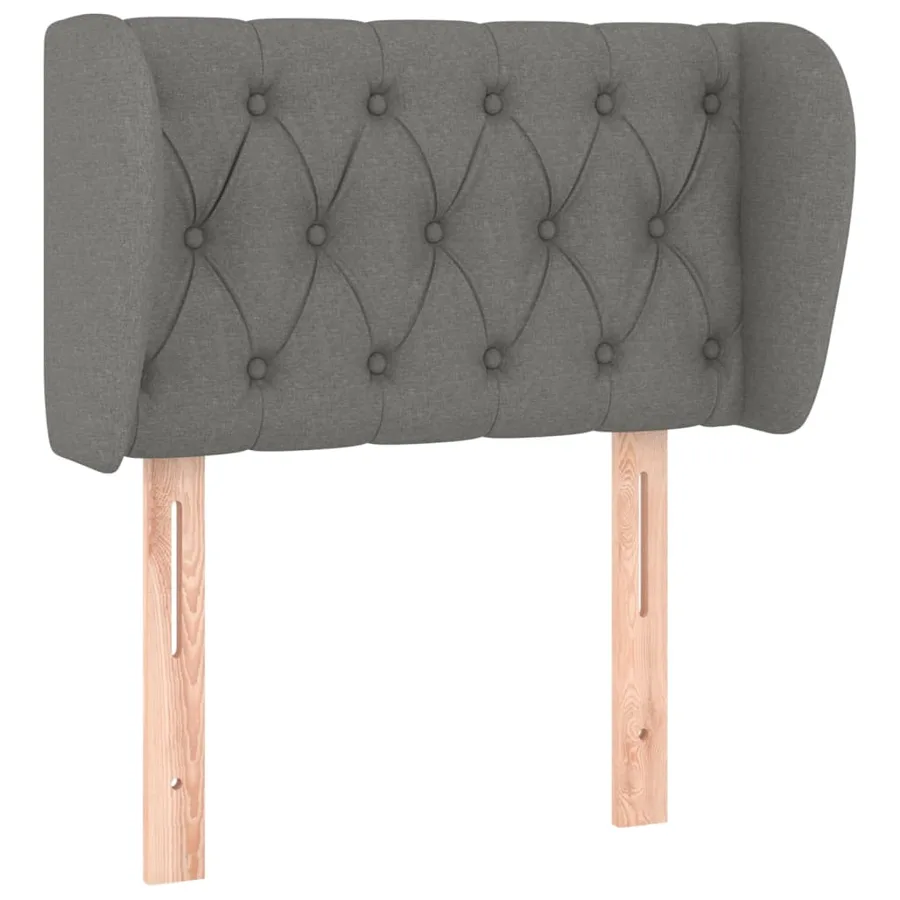 Tête de lit avec oreilles Gris foncé 83x23x78/88 cm Tissu - 2