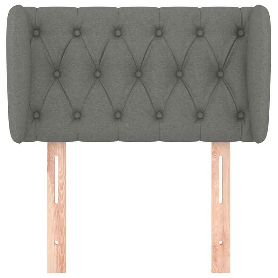 Tête de lit avec oreilles Gris foncé 83x23x78/88 cm Tissu - 3