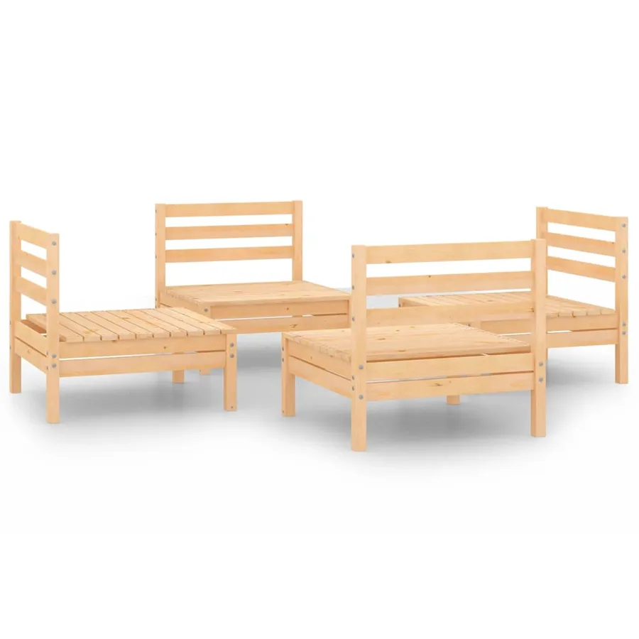 Salon de jardin 4 pcs Bois de pin massif - 2